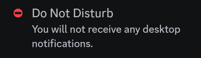 Do Not Disturb on Discord
