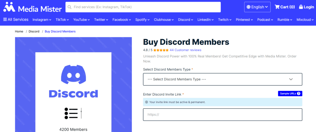 MediaMister Discord Members Buy