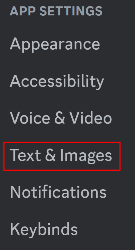 Click on Text Images Discord PC