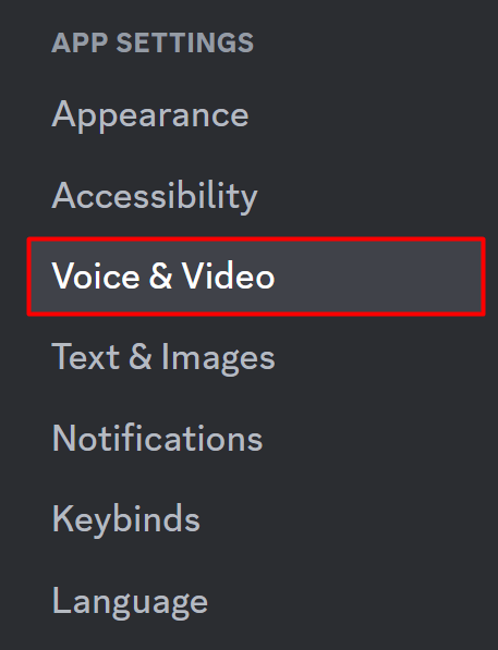 Click on Voice Video Discord PC
