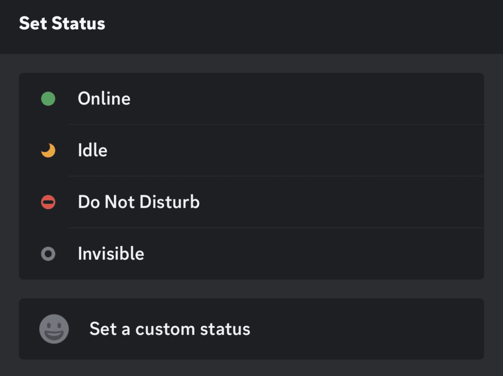 Set your status on Discord mobile