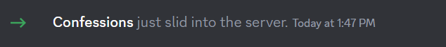 Confession bot welcome message Discord