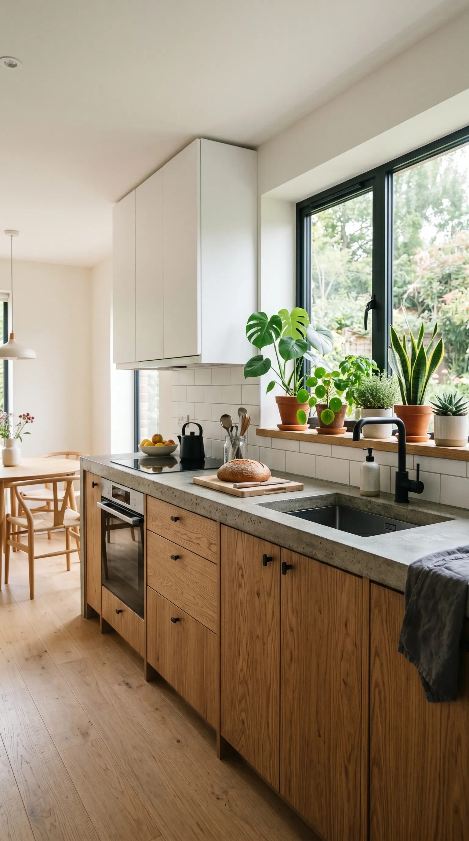004 Modern kitchen with a built in smart screen on the Contemporary kitchen with flat front white 202605252336 (2)