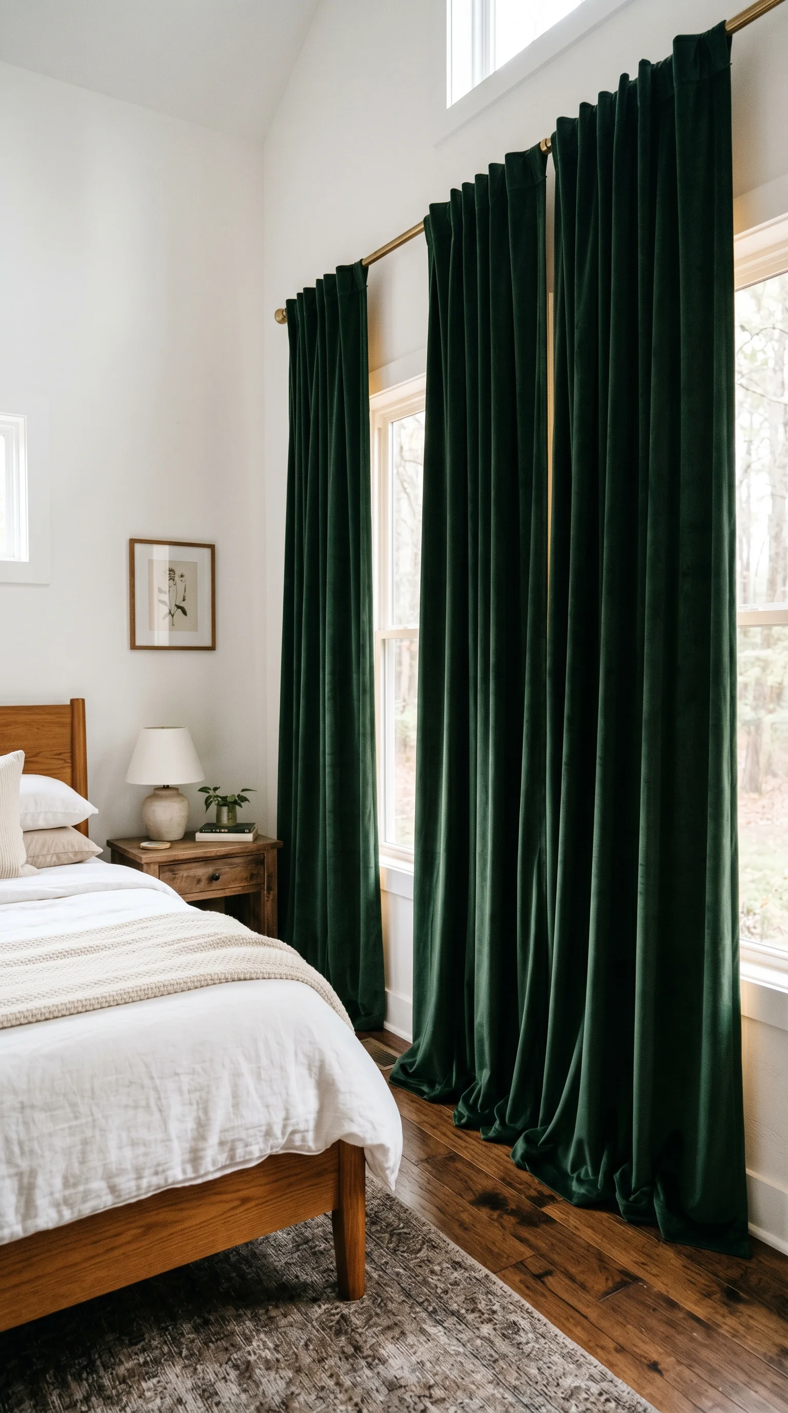 5. Deep Green Curtains Floor to Ceiling