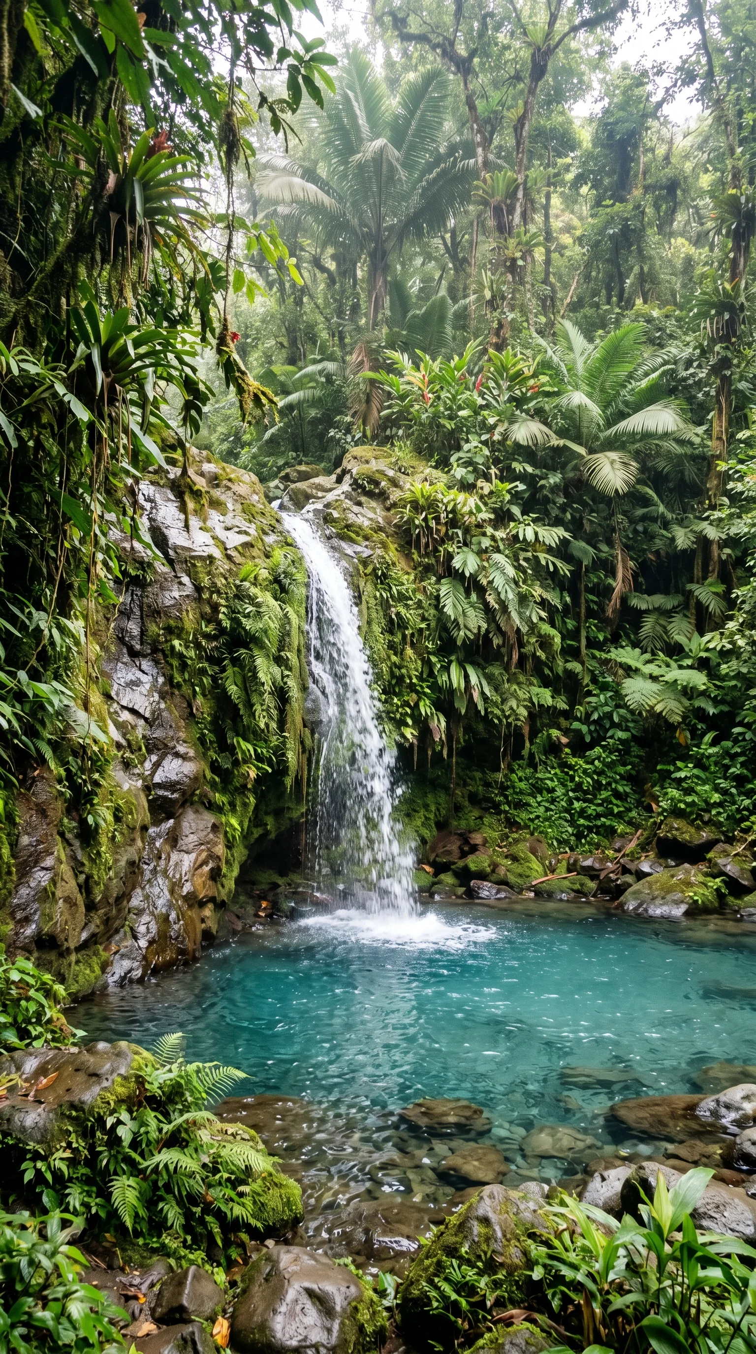 6. A Waterfall Hidden in Dense Foliage