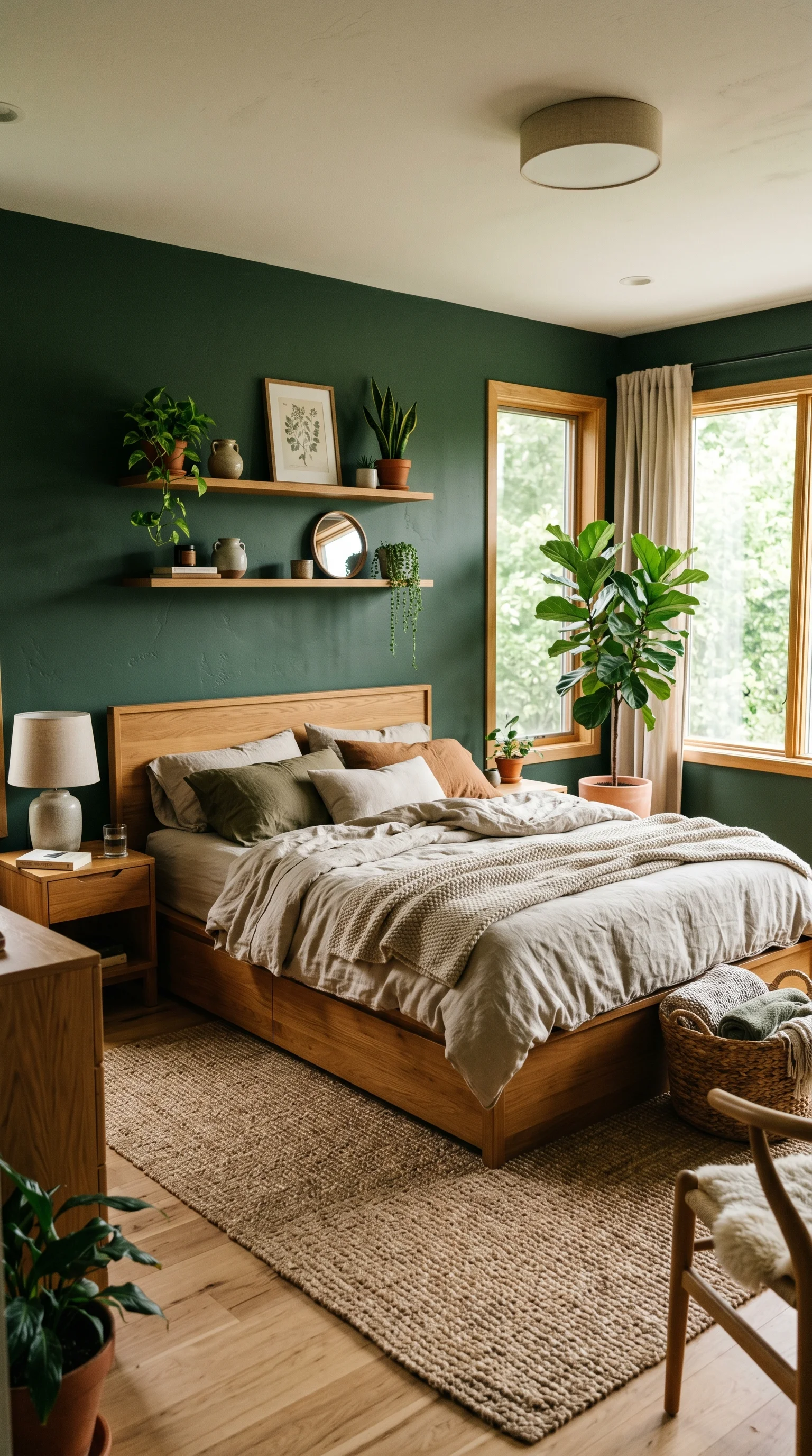 11. Moody Green with Dark Furniture