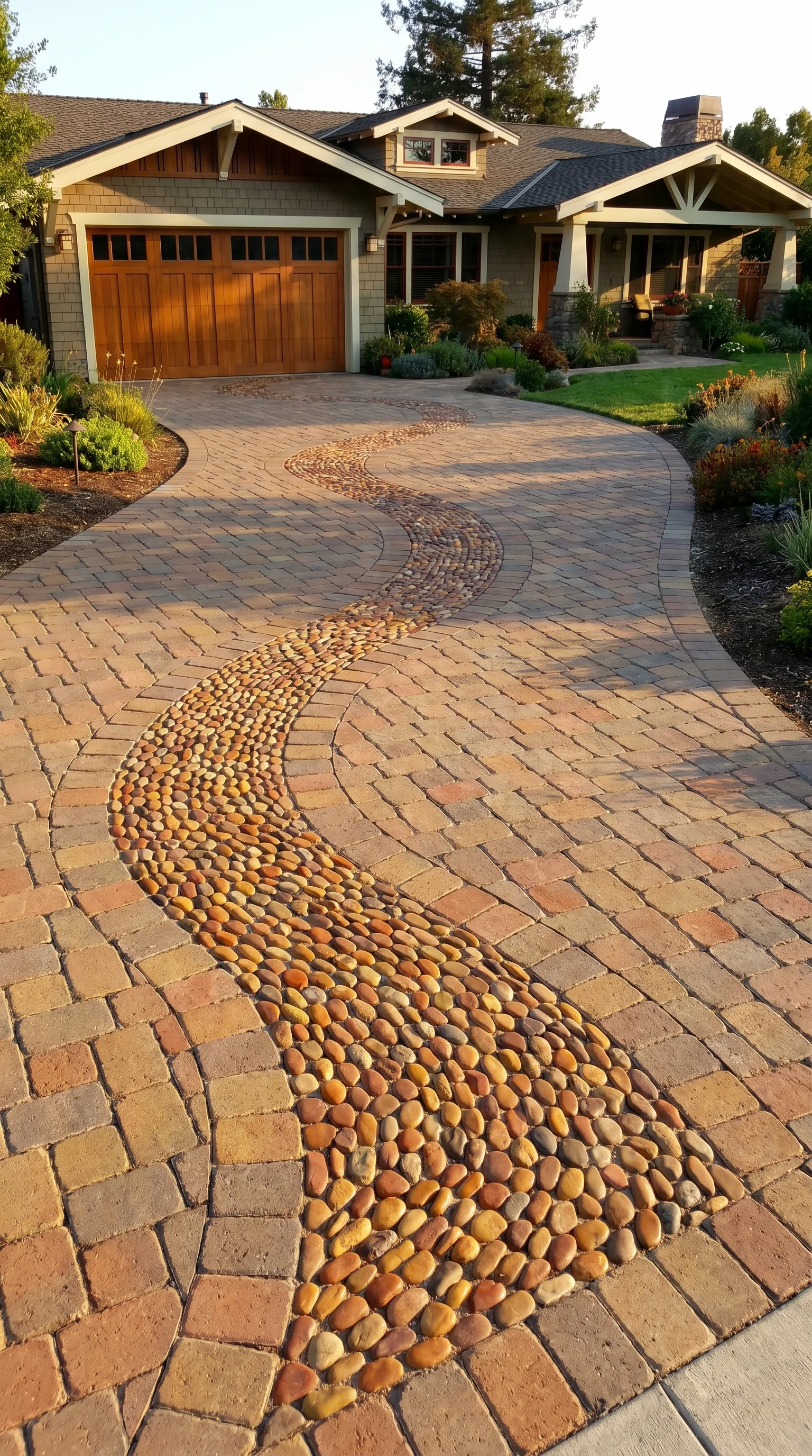 10 10 Artistic residential driveway with colorful mos 10. [Artistic residential driveway with 202606211417