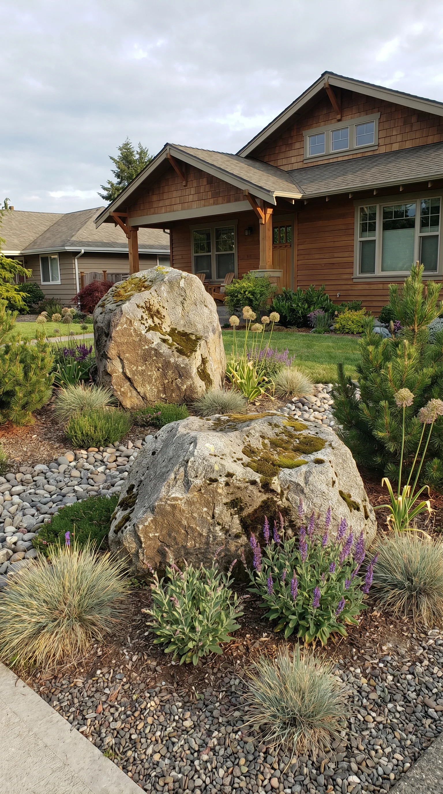10 10 Front yard with one or two large statement boul 10. [Front yard with one 202606211242