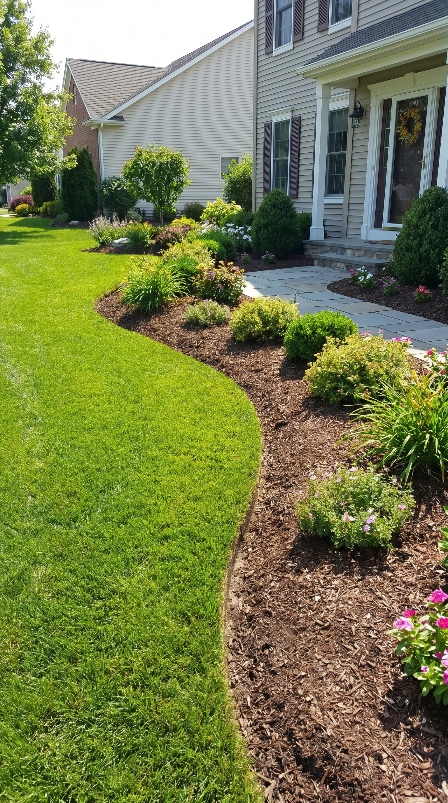 12 12 Front yard with perfectly sharp clean edge betw 12. [Front yard with perfectly 202606211208