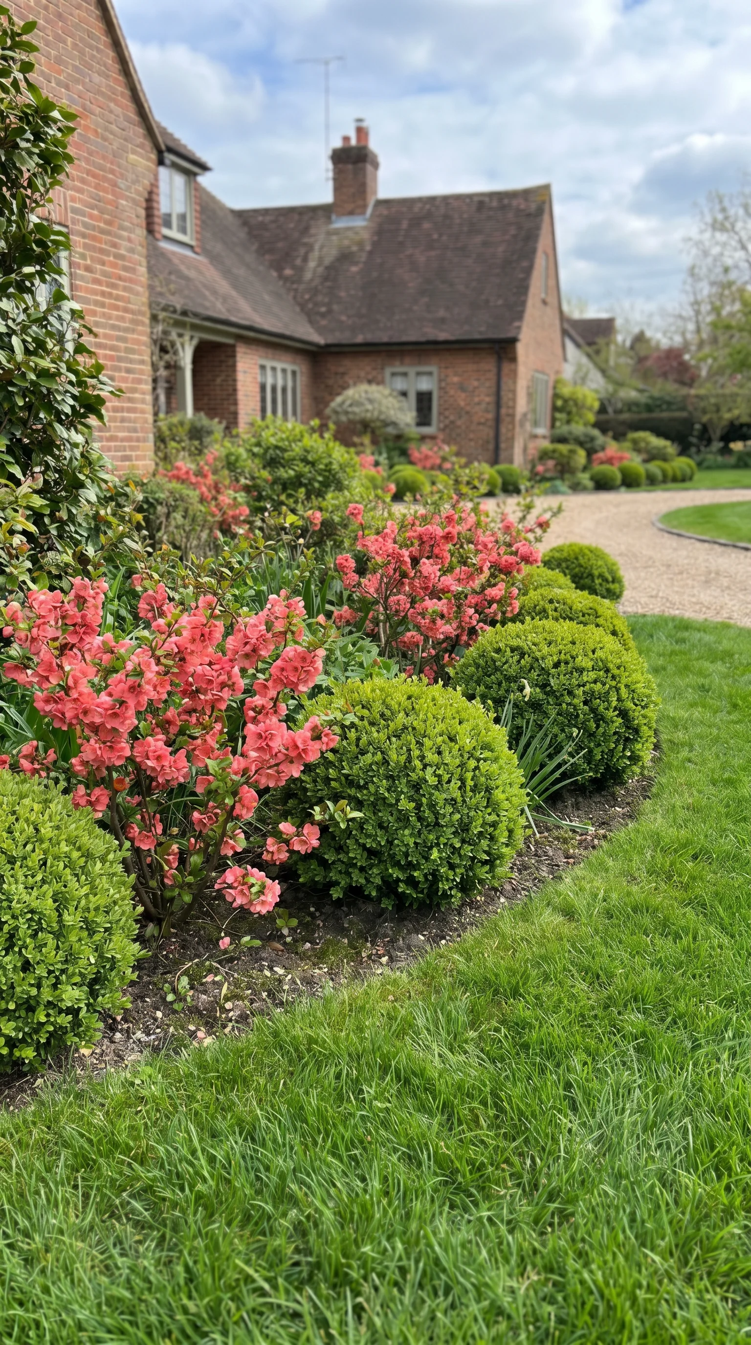 13 13 Vibrant front garden border with pink flowering 13. [Vibrant front garden border 202606211506