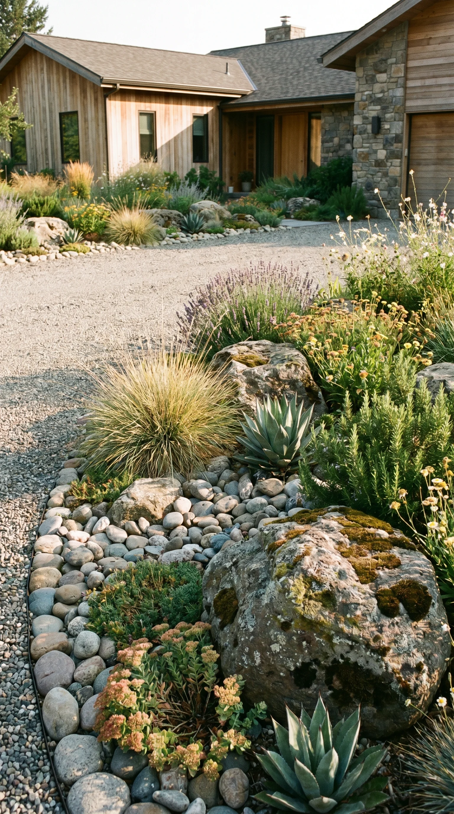 14 14 Natural driveway approach with rock garden bord 14. [Natural driveway approach with 202606211422