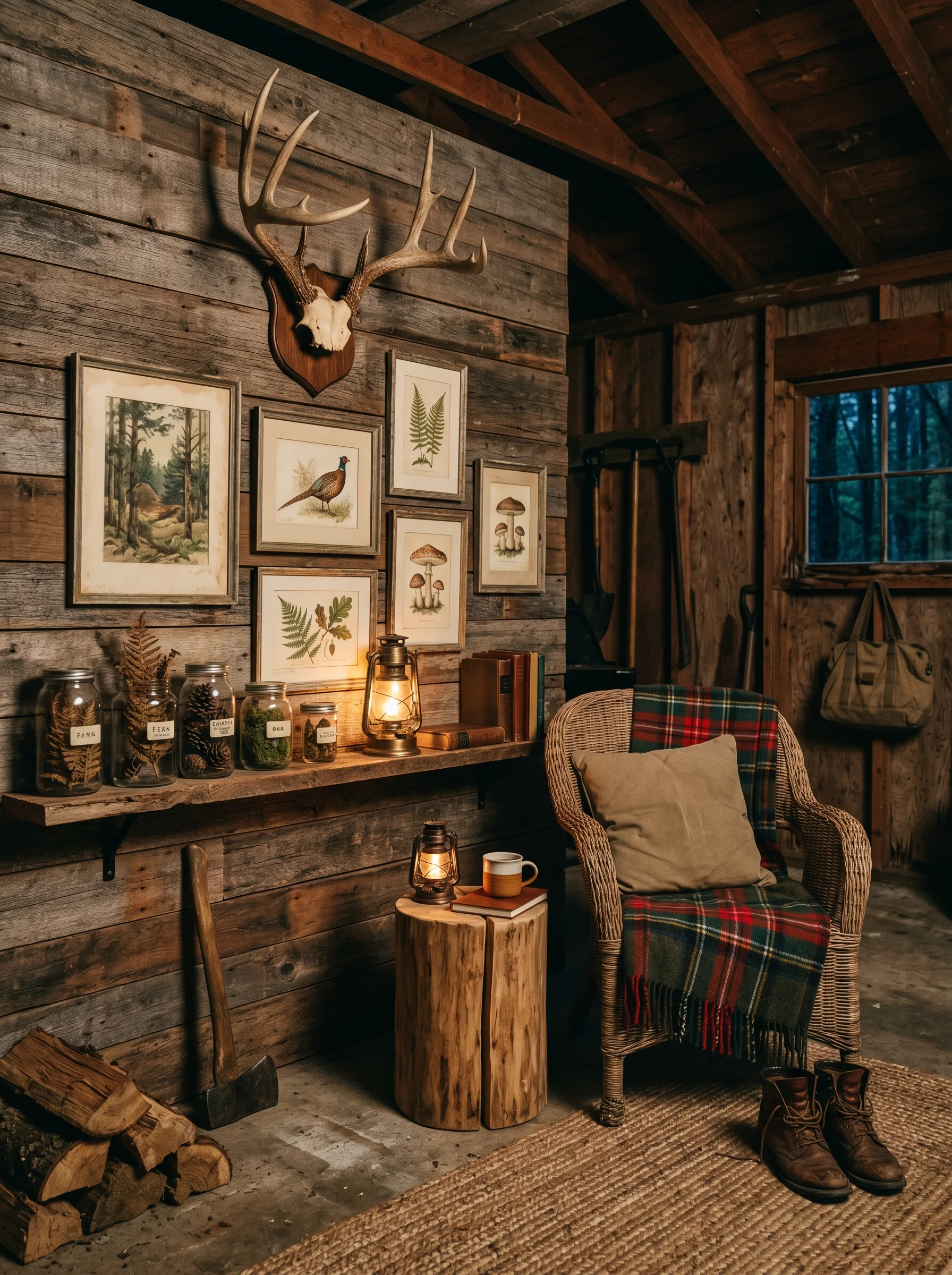14 Rustic outdoors themed garage retreat with 202606210749