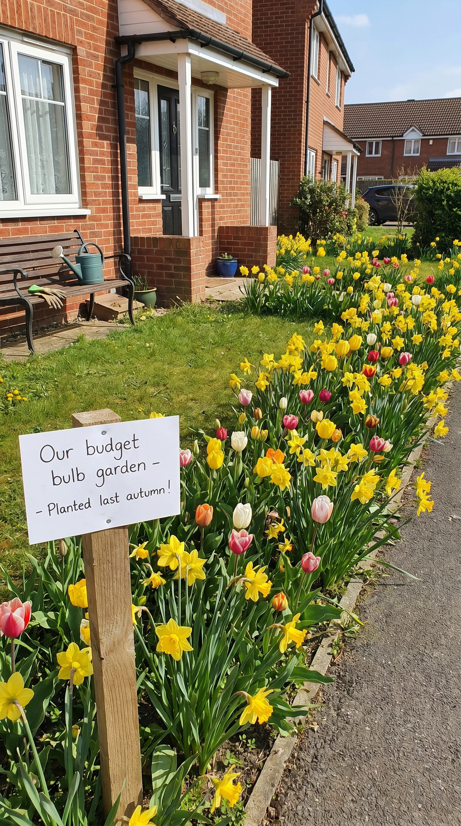16 16 Front garden with drifts of daffodils and tulip 16. [Front garden with drifts 202606211213