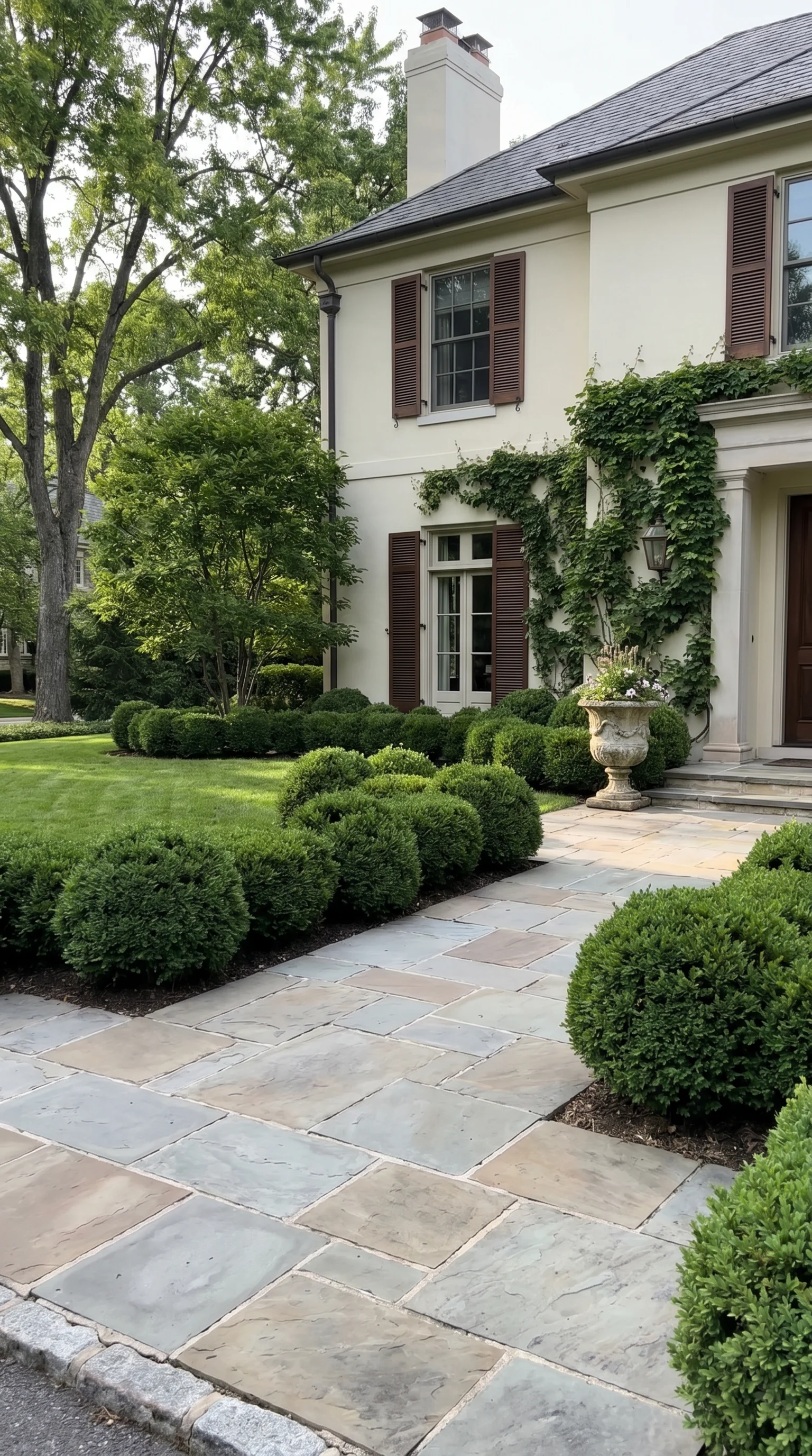 1 1 Elegant front yard with meticulously sculpted bo 1. [Elegant front yard with 202606211450