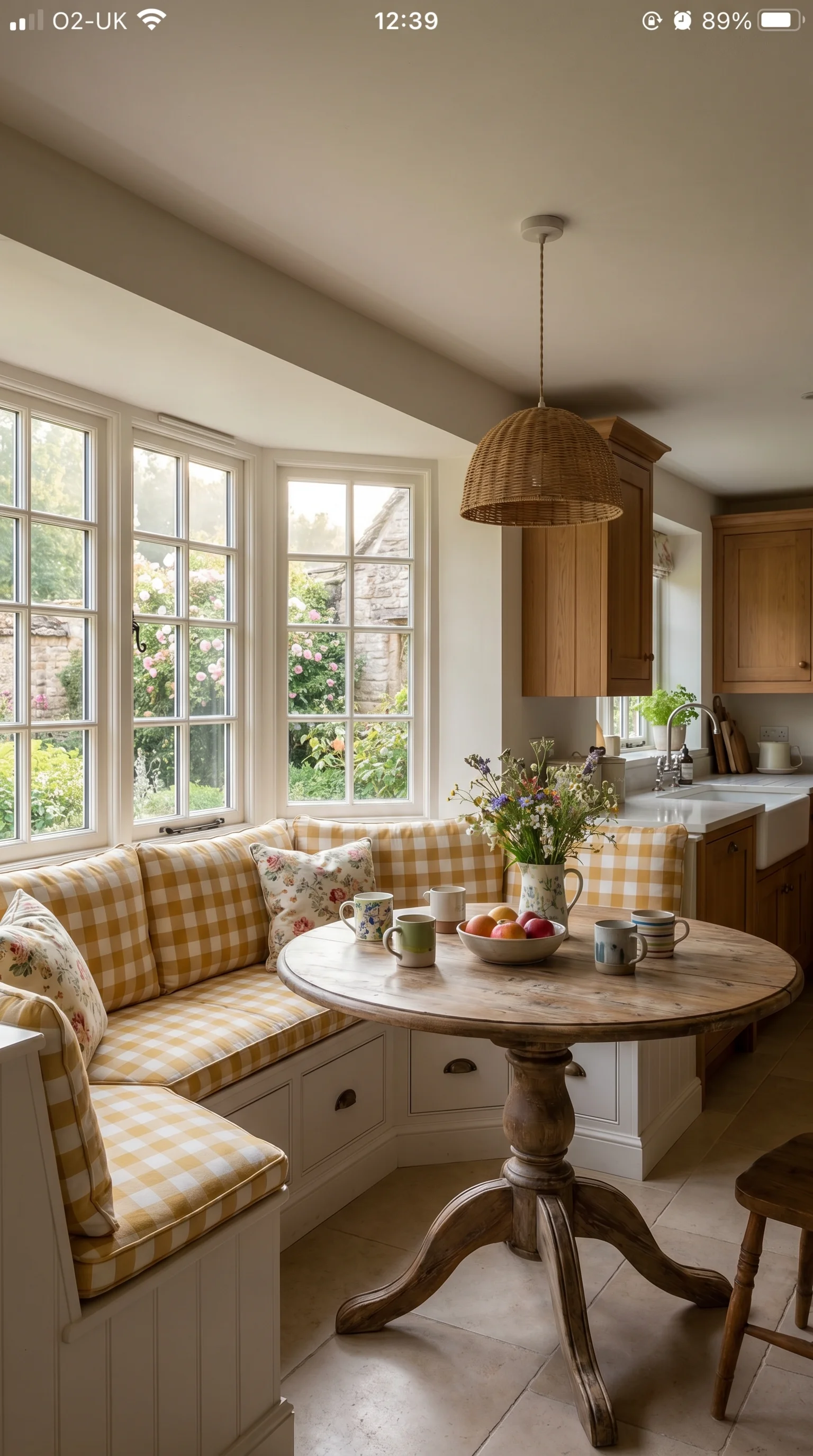 Charming bay window breakfast nook with white pa 2. [Charming bay window breakfast 202606211041