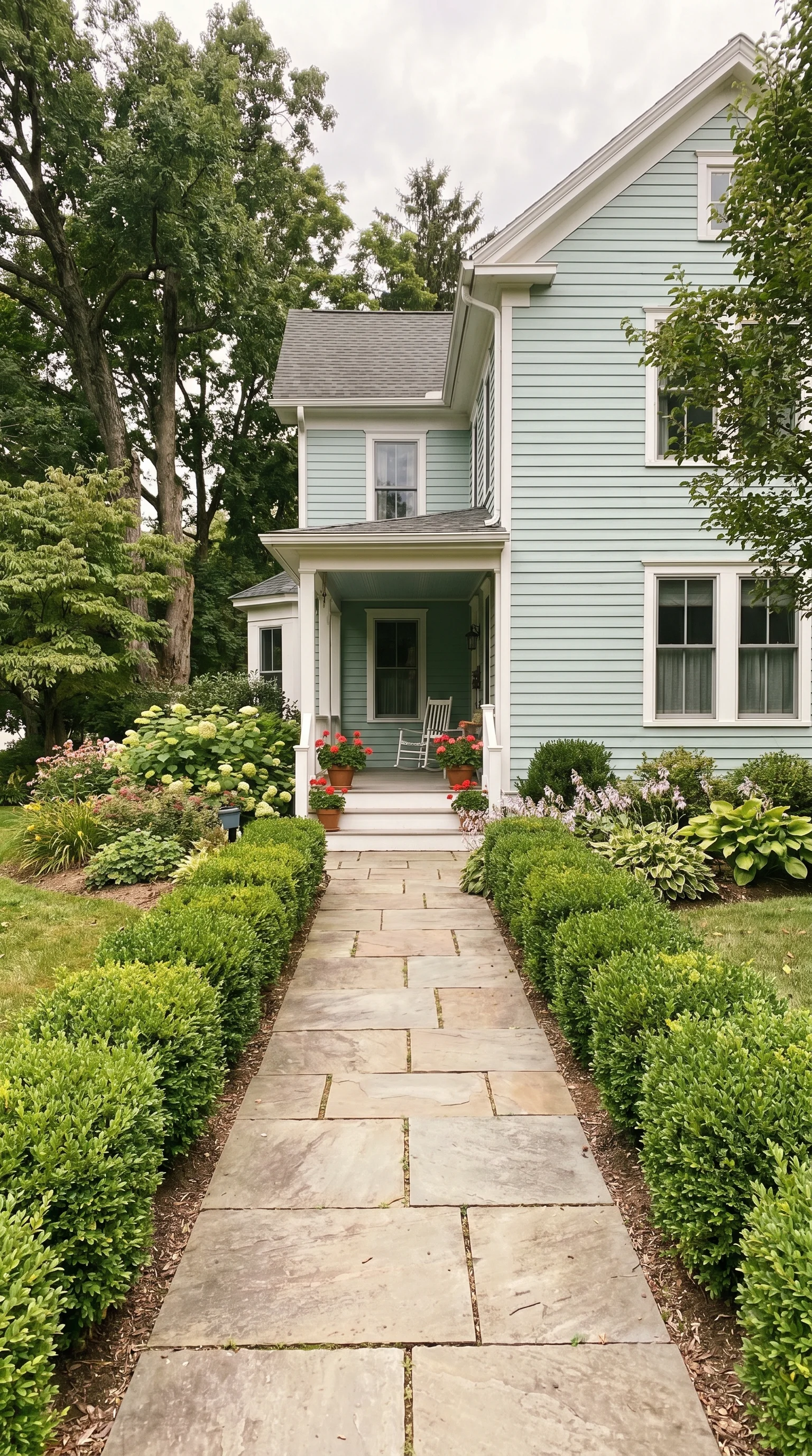 3 3 Charming front walkway lined on both sides with 3. [Charming front walkway lined 202606211453