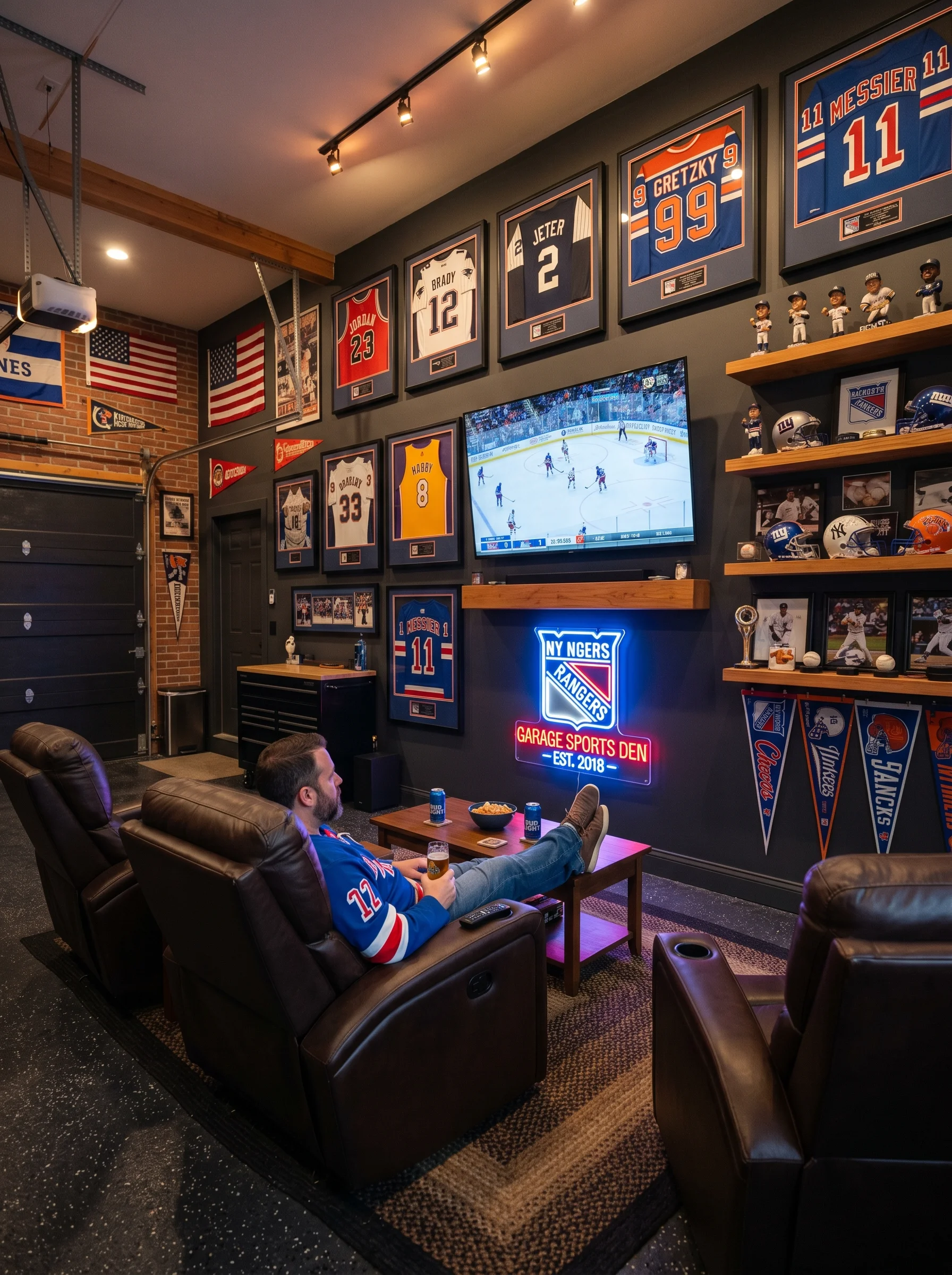 4 Garage sports den with framed 202606210739