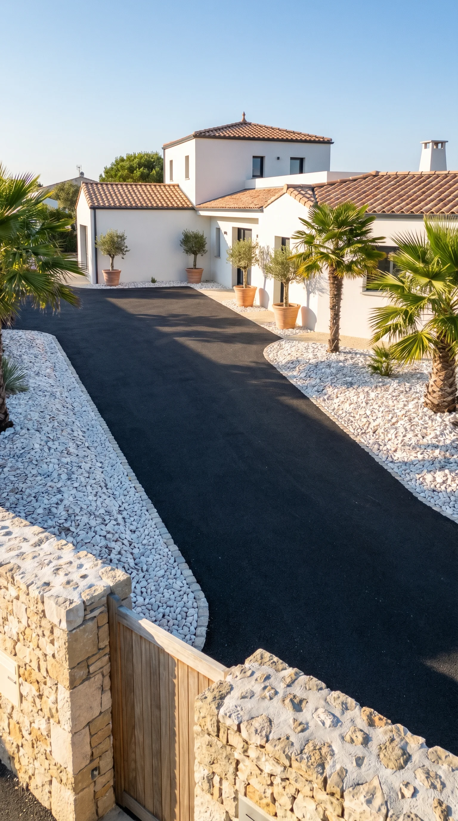5 5 Crisp clean driveway with white crushed shell or 5. [Crisp clean driveway with 202606211410