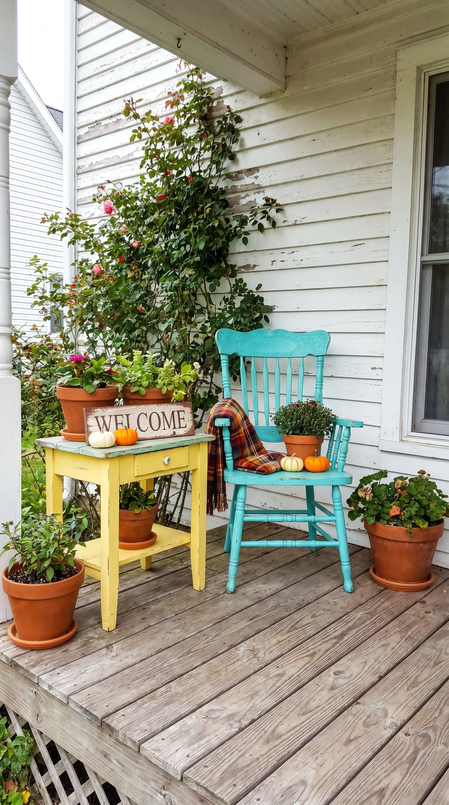 6 6 Front porch with upcycled vintage wooden chair a 6. [Front porch with upcycled 202606211200