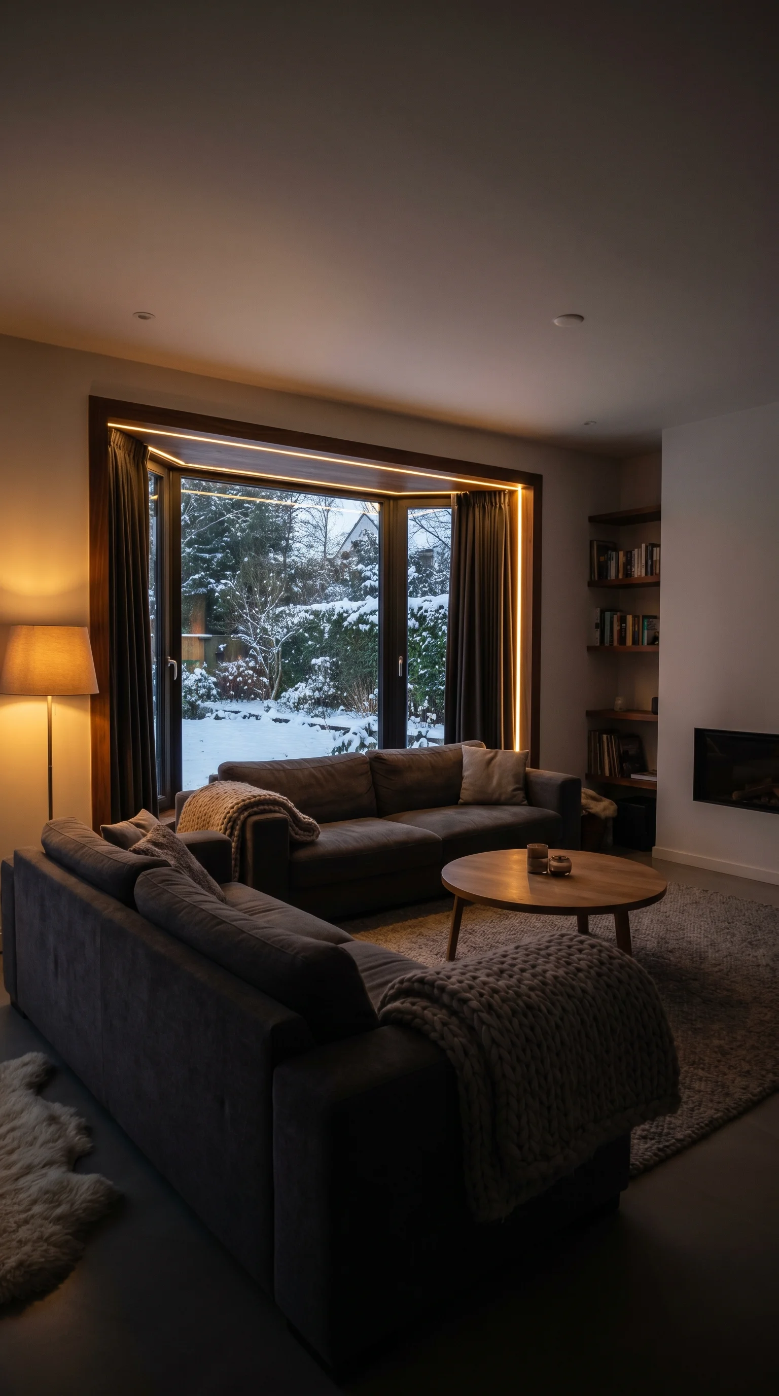 Contemporary living room with elegant bay window 7. [Contemporary living room with 202606211053
