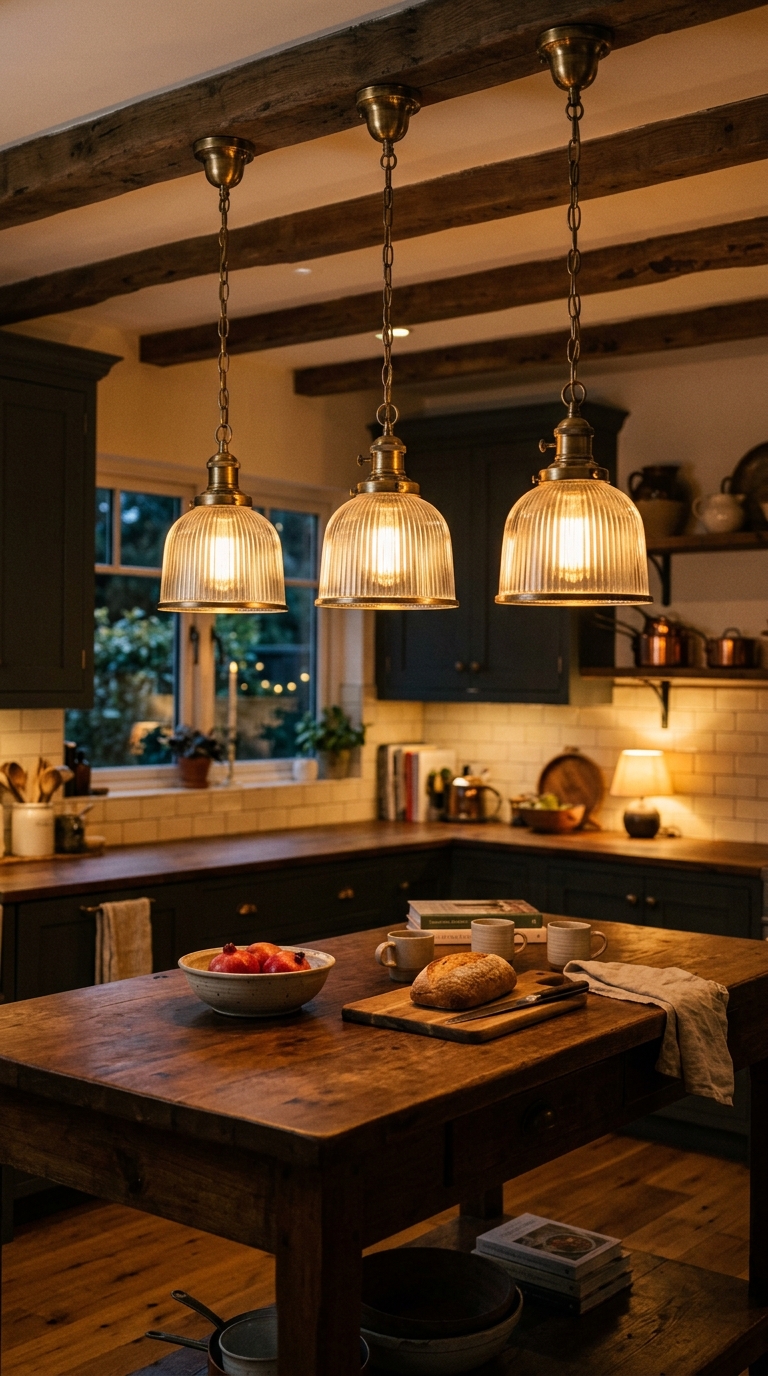 10 10 Photograph of vintage brass pendant lights with