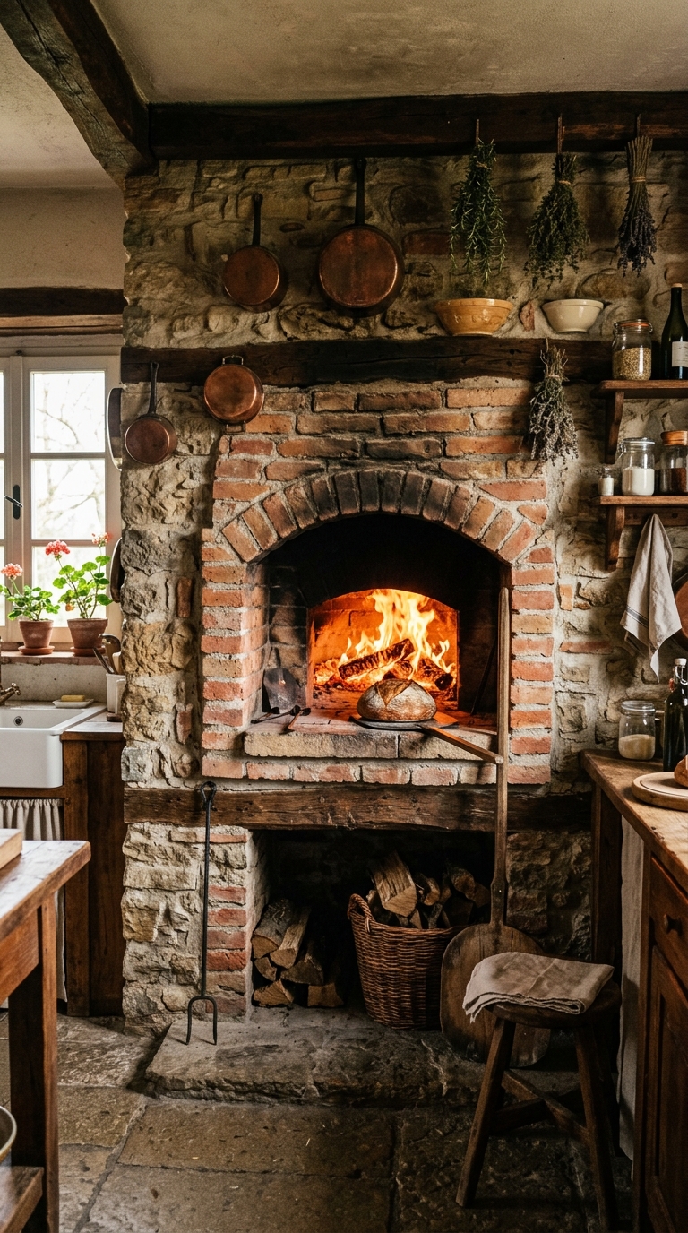 16 16 Photograph of a rustic brick oven built into a