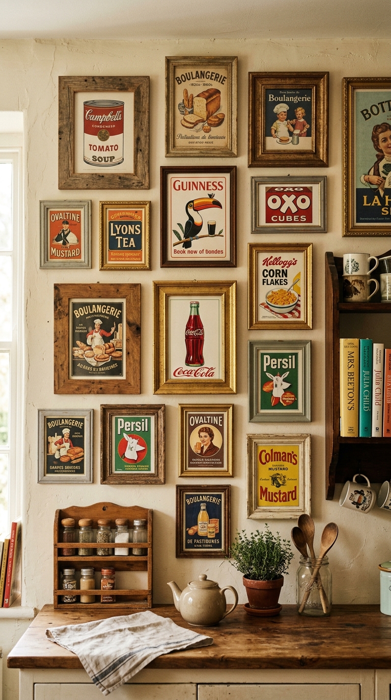 6 6 Photograph of a kitchen wall decorated with vint